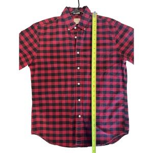 J.Crew Mens Buffalo Plaid Button Down Shirt Red Black Medium Cotton Lumberjack M